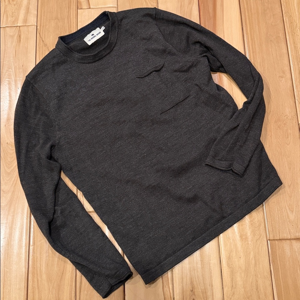The Normal Brand - Heathered Dark Gray Crewneck Sweater - M